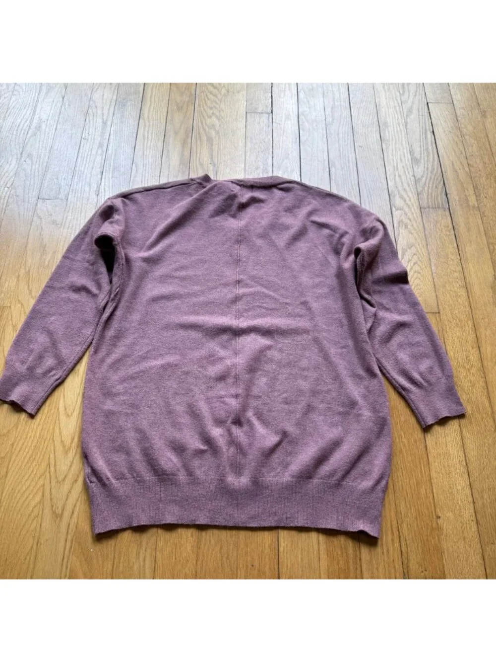 Dreamers Size S Mauve Cotton Rayon Blend Lightweight Long Sleeve V-Neck Sweater